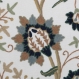 Kashmir Almond Hand Embroidered Cotton Crewel Fabric-2